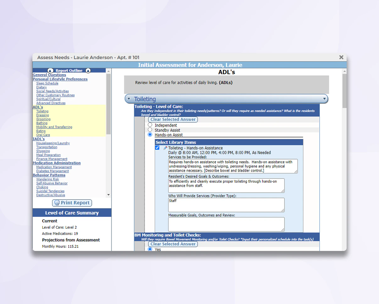 screenshot of ECP EHR